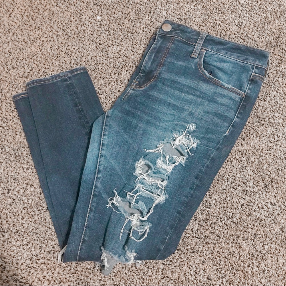 american eagle high waisted dark wash jeans